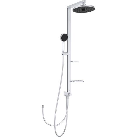 Ideal Standard Ceraflow ALU+ Shower Riser Kit with Diverter and Fixed Shower Head - Silver