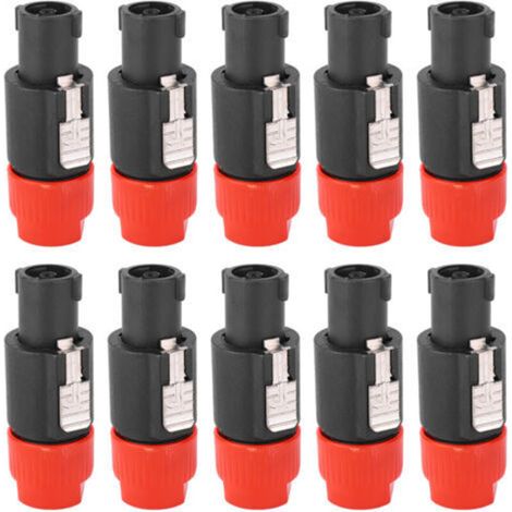 Connecteur de haut-parleur Audio C NL4FC, connecteur de câble de prise de haut-parleur étanche à 4 broches (rouge), 10 pièces (1/5)