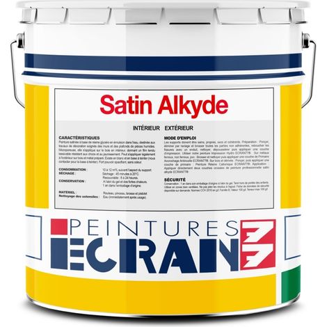 Peinture professionnelle satin, mur, plafond, boiserie, intérieur, extérieur, opacifiante, sans odeur, Satin Alkyde ECRAN 77 Lavandin (RAL 300 70 10) 4 litres (1/4)