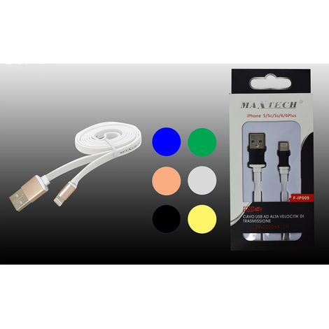 Trade Shop - Cable Para Iphone 5 5s 5c 6 6 Más 1mt Desde Lightning To Usb High Speed Maxtech F-ip009 -