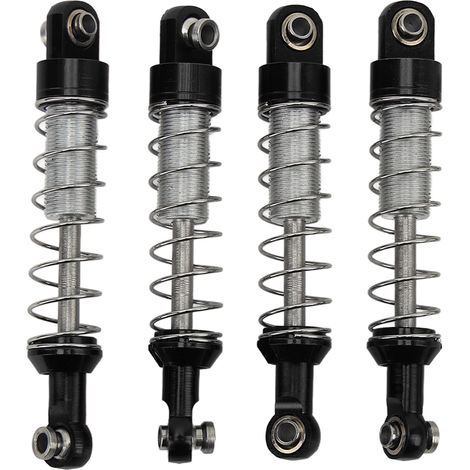 2 paires d'amortisseurs en alliage d'aluminium 60 mm, pièces de modification pour voitures RC WPL C14, C24, MN, D90 et 99S, noir (1/5)