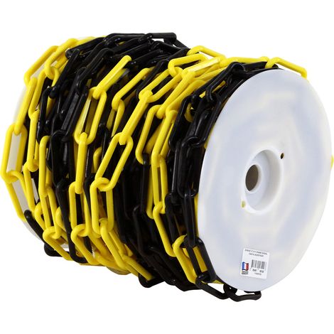 Chaîne Ø 8mm x 37,5m Jaune/Noir en bobine - SIGNAL - 1185128 (1/2)