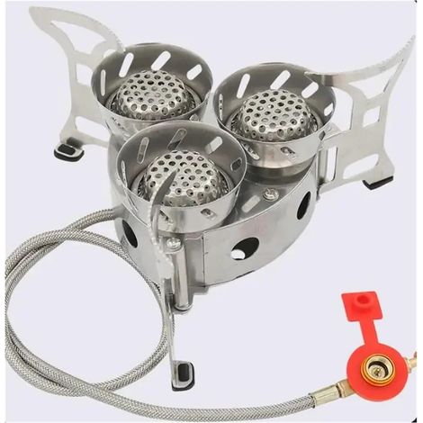 Ensemble de poêles d'extérieur: brûleur touristique de Camping, ustensiles de cuisine à gaz de grande puissance, support de poêle en acier inoxydable, Mini support pliant de Camping(1Pcs Stove) (1/5)
