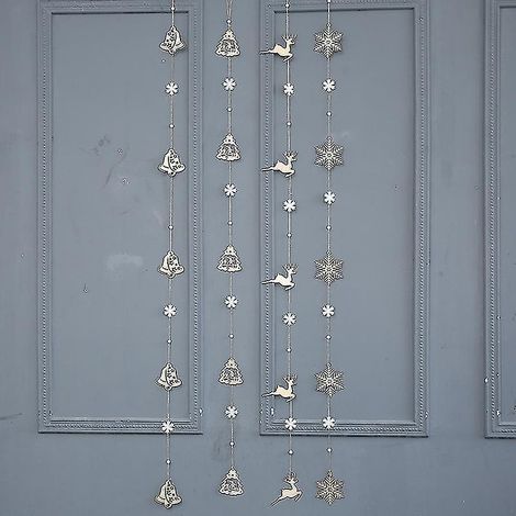 Lot de 4 décorations de Noël pour sapin : cloches, flocons de neige blancs, décorations de Noël pour les personnes âgées, Christ (1/5)