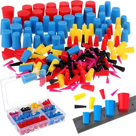 250-teiliges Silikon-Konusstopfen-Set in 8 Größen, Pulverbeschichtungsset