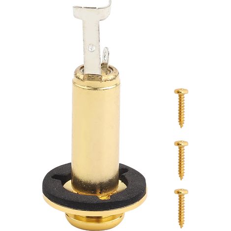 Douille de sortie robuste en métal 6.35mm 1/4" pour guitare acoustique-électrique (Doré) (1/5)