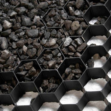 Jardinex – Stabilisateur de gravier 35 unités – Résistance jusqu'à 300 T/m² – Géotextile thermocollé 90 g/m² – Pour allées carrossables (1/2)