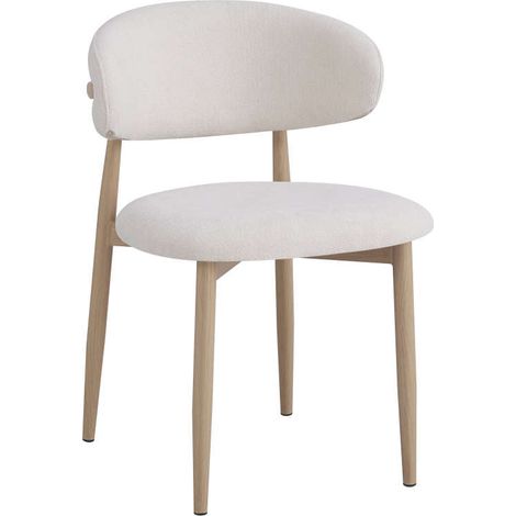 Lot de 4 Chaises Pied Effet Bois Beige 50x50x77 cm LUCILE