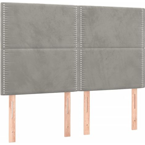 Maison Exclusive - Testiera Grigio Chiaro 144x5x118/128 cm Velluto