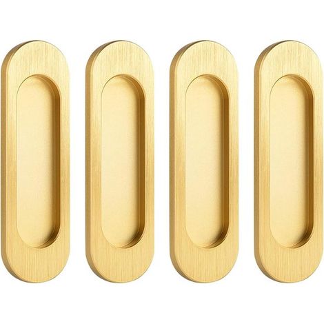 Tiradores autoadhesivos para puertas，Juego de 4 piezas，Tiradores ovalados autoadhesivos para puertas correderas，ventanas y armarios，100 mm (1/5)