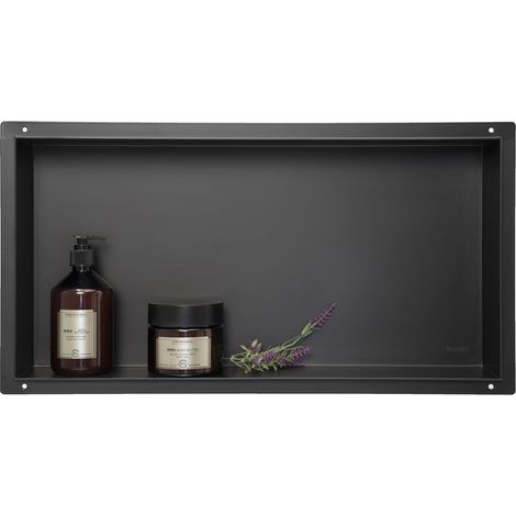Wall-BOX No Rim Black - Mensola a incasso senza cornice, nera, 60x30x10 cm (1/4)