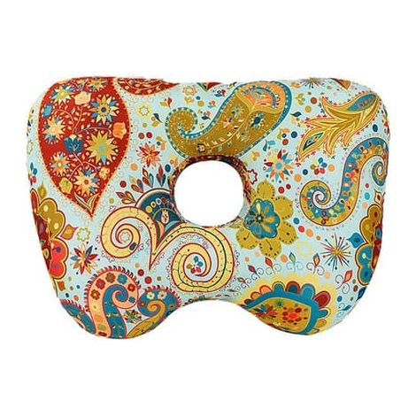 Oreiller avec trou pour les oreilles (motif cachemire) - Oreiller en coton PP à mémoire de forme lente pour dormir sur le côté (1/5)