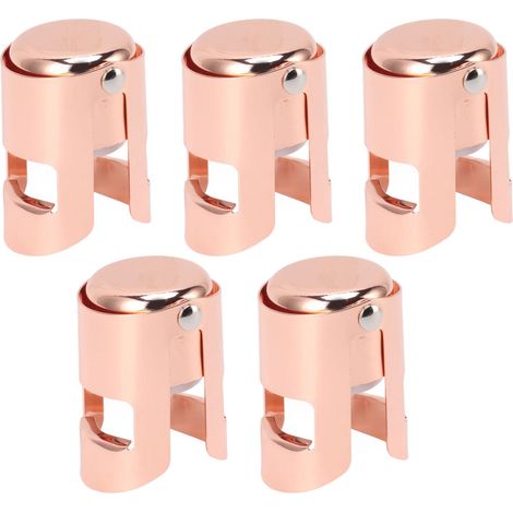 bouchon de champagne en acier inoxydable, réutilisable, pour bouteilles de vin et de champagne, couleur or rose. (1/5)