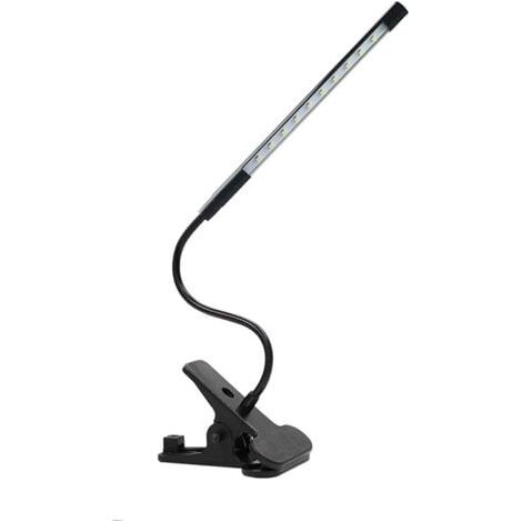 Lampe de lecture LED réglable, petite lampe de table, lampe de chevet USB à pince, convient pour bureau, tête de lit, établi, pupitre (noir) (1/5)