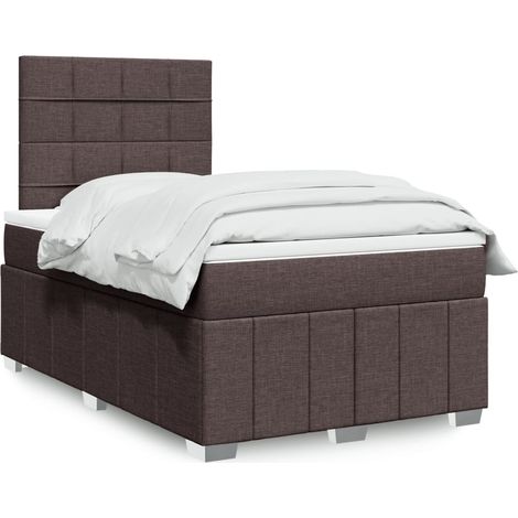 Boxspringbett mit Matratze Dunkelbraun 120x200 cm Stoff (1/5)
