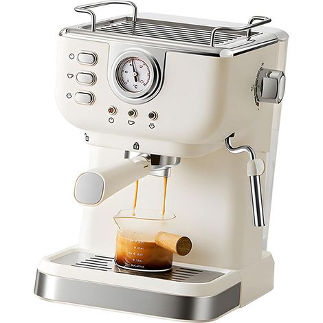 Semi-Automatic Coffee Maker, 1050W, 1.5L, 20 Cups, High-Pressure with Milk Frother and Visual Pressure Gauge for Home and Cafe Use (1/5)