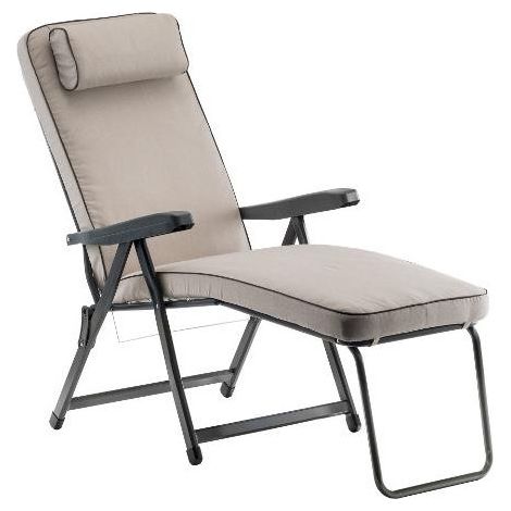 Metal F.A.R. Chaise Longue Paradiso PAR59N Avec Extension, Rembourrage Et Repose-pieds, Sable