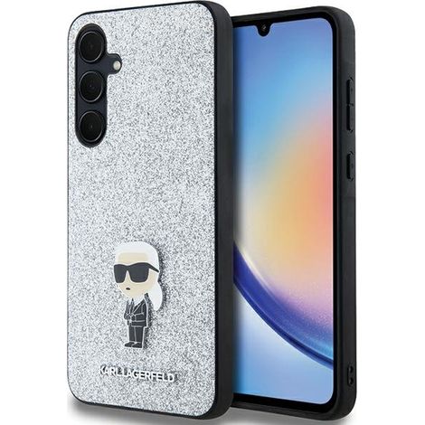 Karl Lagerfeld KLHCSA35GCNPSG A35 A356 custodia rigida argento/argento Spilla in metallo Ikonik con glitter fissi (1/5)