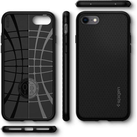 Spigen Liquid Air per iPhone 7 / 8 / SE 2020 / 2022, colore nero (1/5)