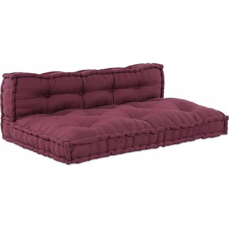 Sofa Cushion 2 pcs Maroon 120 x 80 x 38 cm Fabric vidaXL