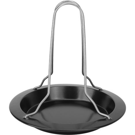 Plat à rôtir portable en acier inoxydable pour le camping, poêle à poulet verticale avec grille, accessoires de cuisine et de barbecue (1/5)