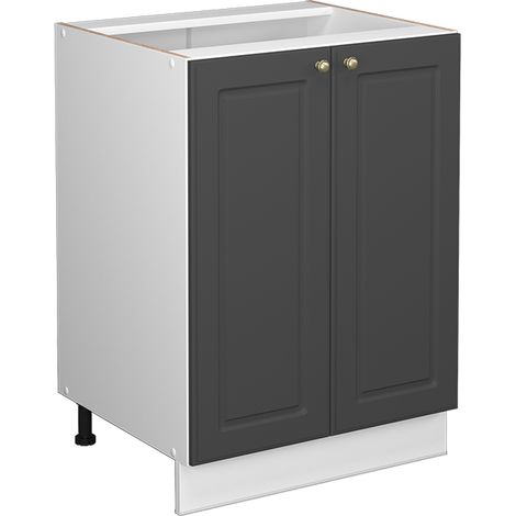 Küchenunterschrank Fame-Line, Anthrazit-Gold, 60 cm ohne Arbeitsplatte, Vicco