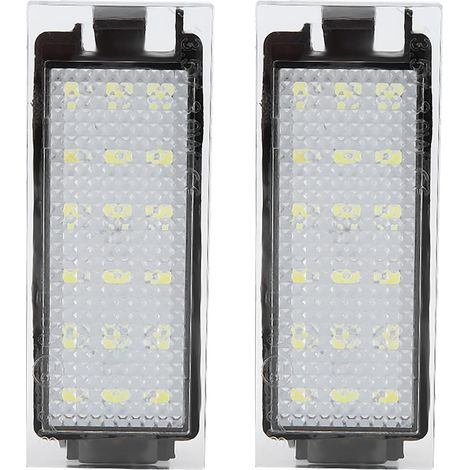 2 Pièces Éclairage Plaque Immatriculation Auto, Lampe de Plaque D'immatriculation Led de Voiture, 18PCS Perles Lumineuses LED, Compatible avec Clio III/IV Megane II/III (1/5)