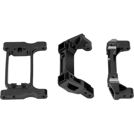Ensemble pare-chocs avant/arrière aluminium pour TRX4 Traxxas, crawler RC, avec support servo - Noir (1/5)