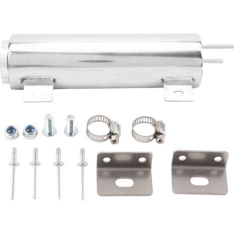 Réservoir de trop-plein pour radiateur en acier inoxydable poli avec supports boulons vis fournitures industrielles 3x10 (1/5)