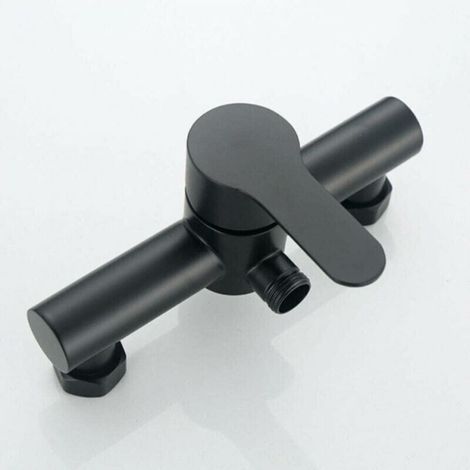 Robinet de douche de salle de bain 1 pièce, robinet de baignoire en acier inoxydable noir (1/3)
