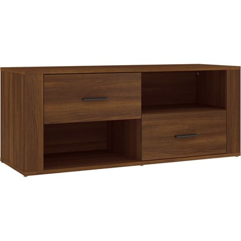 Meuble TV, Étagère TV, Meuble de Salon, Chêne marron 100x35x40 cm Bois d'ingénierie OIB2724E (1/5)