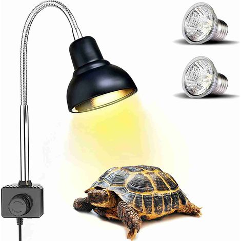 Lampe chauffante UVB pour reptiles ampoules 50W 70W pince pour lézard aquarium 360° rotation température réglable (1/5)
