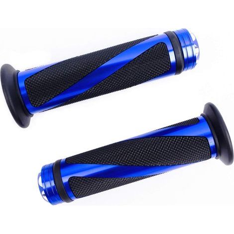 2pcs Poignées de Guidon Poignée Moto 22MM 7/8" en Caoutchouc Anti-dérapant Universel pour Moto Scooter Quad Cruiser Off Road