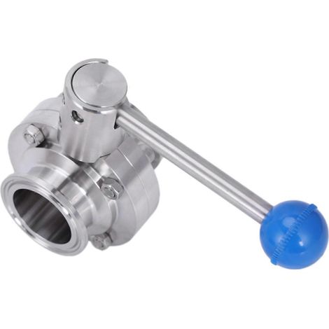 3 Tri Clamp 1,5 Zoll (38 mm) hygienische Edelstahl-Absperrklappen, 3 x 1-1/2 Zoll, für Heimbrauen und Milchprodukte. (1/5)
