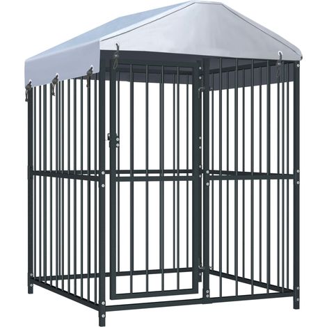 Chenil extérieur avec toit pour chiens-Abri pour chien-Cage pour chien 120 x 120 x 150 cm 817019 (1/5)