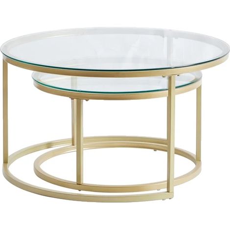 Mesa de centro, diseño moderno, apilable, 60 cm y 40 cm. (1/2)