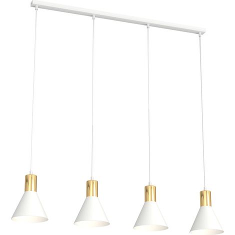 Suspension ROSA blanc/or linéaire 4xE27 cônes Emibig (1/5)