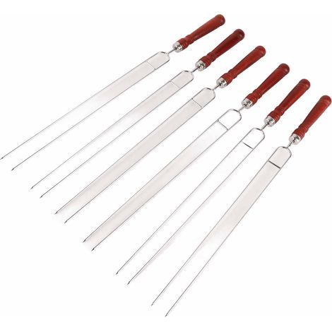 6-teiliges Grillgabeln-Set aus Edelstahl und 2 Silikon-Reinigungsbürsten – Kochbesteck-Set (1/5)