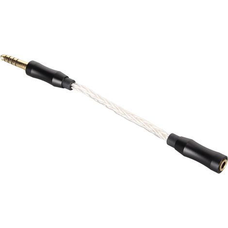 Vergoldetes 3,5-mm-auf-4,4-mm-Kopfhöreradapterkabel, 3,5-mm-Stereo-Buchse auf 4,4-mm-Symmetrie-Stecker (versilbert) Upgrade-Kabel (1/5)