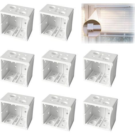Lot de 8 Supports de Fixation pour Stores Vénitiens – Montage sur Boîte Profilée de Fenêtre et Rail de Tête Carré (1/5)