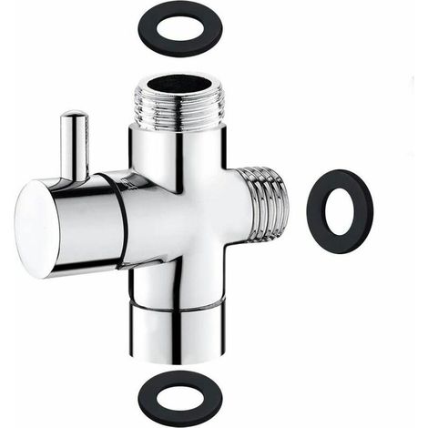 Robinet 3 voies, douchette G1/2 en laiton massif, adaptateur de dérivation, pièce de rechange pour système de douche, chrome poli