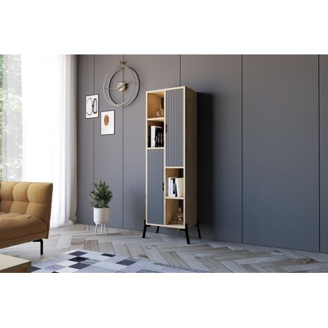 Étagère à Livres, Sapphire Oak Anthracite, Taille Unique (1/5)