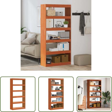 Kieferholzregal - Bücherregal Wachsbraun 80 x 30 x 167,5 cm Massives Kiefernholz (1/5)