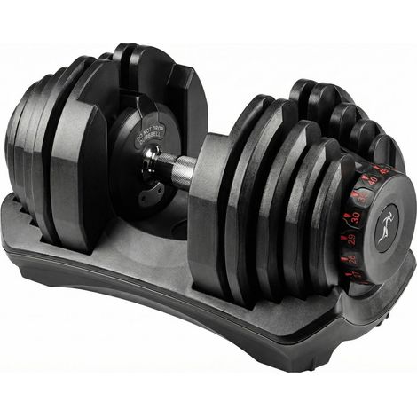 Strongology Home Fitness Single Adjustable Smart Dumbbell from 5kg to 40kg Training Weights in Black (1/5)