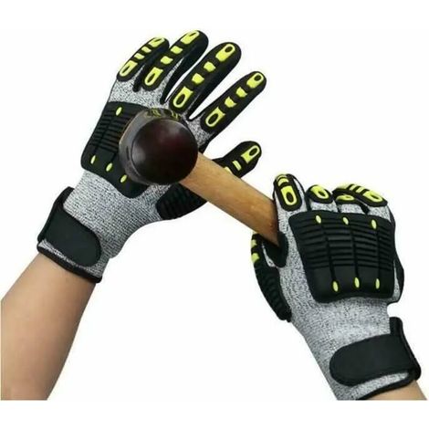 Gants de travail résistants aux coupures, robustes, Anti-vibrations, huile, de sécurité, Anti-coupure, absorbant les chocs, TPR, Impact mécanique (1/5)