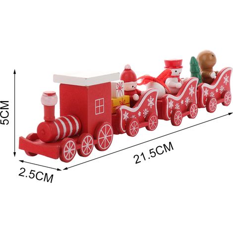 Train de Noël Décoratif Rouge Brun - Ornement de Table Sécuritaire et Inodore pour Maison et Biscuits (1/3)