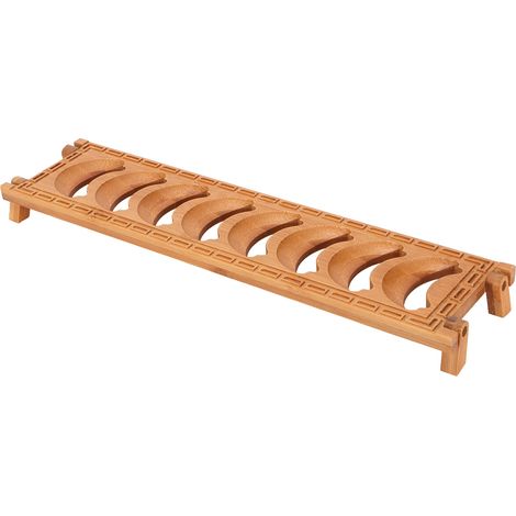 Porte-gobelets en bambou pour thé, étagère de rangement et égouttoir à tasses, accessoire cérémonie du thé avec 8 cases (1/5)
