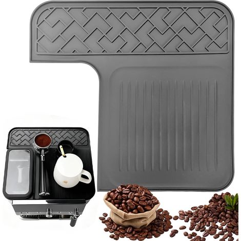 Tapis pour Luxe Cafe Premier ES601EU, en plastique robuste, protège la surface, imperméable, résistant à la chaleur, pour accessoires de machine à café, gris (1/5)