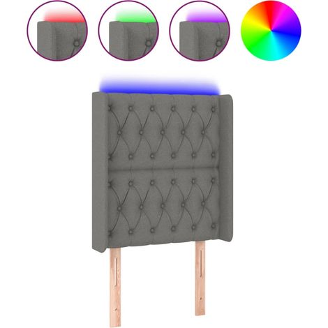 Maison Exclusive - Testiera a LED Grigio Scuro 83x16x118/128 cm in Tessuto (1/5)