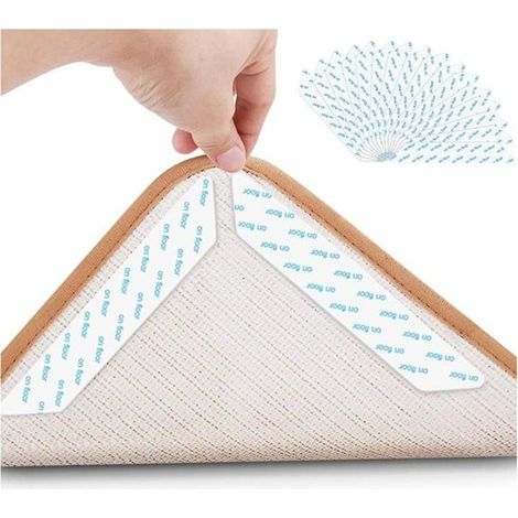 16 pièces tapis antidérapant, bande adhésive réutilisable, pour tapis et sols durs, cuisine salle de bain salon (1/5)